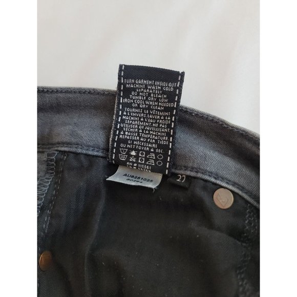 7 for‎ All Mankind Womens 27 Roxanne Stretch  Ankle Black Jeans - Picture 5 of 8